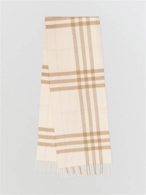 burberry white alabaster scarf|Check Cashmere Scarf in Alabaster .